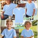 Boys Shirts Short Sleeve Color Block T-Shirts Baseball Kids Casual Geometric Tees Summer Fashion Crew Neck Tops, 9-10 Years