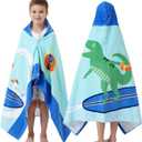 Kids Bath Towels, Kids Towel Girls Boys Hooded Beach,Bathroom,Pool Swim Towels 30 50 INCH Large Size Ultra Absorbent Cute Cartoon Animal Full Vitality 100% Cotton Wearable Wrap for Child