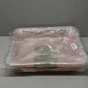 2 Pcs Rattan Bread Basket 15.7 x 11.8 Inch Woven Imitation Rattan Fruit Basket with Acrylic Lid Wicker Bread Basket for Serving with Cover Food Vegetable Display Storage Baskets for Kitchen Restaurant