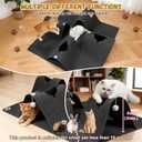 Cat Tunnel Play Mat for Indoor Cats, Felt Interactive Pet Toy with Hidden Ball, Enrichment Activity Rug, Collapsible Cave for Kittens & Small Pets (Dark Gray)