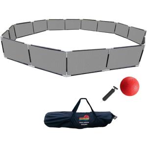 Portable Gaga Ball Pit Kit 15 FT Gaga Pit - Strong Nylon Mesh, Inflatable Gaga Ball, Pump & Carry Bag, Adult Ball Pit for Field Day Games & Physical Education Equipment