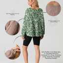 IWOLLENCE Womens Long Sleeve Shirts Oversized V Neck Tunic Tops for Women Waffle Knitted Pullover Sweater Top (Green, L)
