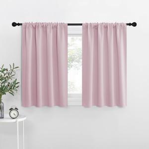 NICETOWN Blackout Curtains for RV Windows, Baby Pink, 29" by 20", 2 Panels, Room Darkening Window Curtain Panels, Easy-Care Solid Thermal Insulated Draperies/Drapes for Daughter Room