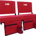 BRAWNTIDE Wide Stadium Seat - Extra Thick Cushion, Great Back Support, Lightweight Chair, Multiple Storage Pockets, Compact, Ideal for Sporting Events (Red, 2 Pack)