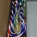 Candy Cane Outdoor Christmas Lights - 10 Pack 60 LEDs 21in Lighted Landscape Path Lights String with Memory Function 8 Flashing Modes End-to-End Plug in Waterproof Outside Xmas Decorations - Colorful