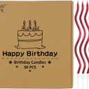 BEAN LIEVE 30-Count Spiral Birthday Candles - Elegant Twisted Design with Holders, Long-Lasting Burn for Birthdays, Weddings, Cupcakes & Family Celebrations (Red)