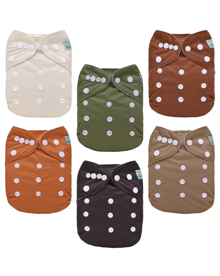 ALVABABY Baby Cloth Diaper 6 Pack with 12 Inserts One Size Cloth Diaper Covers Adjustable Washable Reusable for Baby Girls and Boys