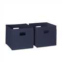 RiverRidge Folding Storage Bins with Handles Navy Cube Storage Organizer for Closet, Bedroom & Playroom - Closet Organizers Set of 2