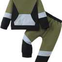 Toddler Baby Boy Clothes Fall Winter Outfits Long Sleeve Hooded Sweatshirt Tops Pant Set 2pcs Little Boy Clothing (Gb Green)