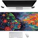 Facial Painting Art Mouse Pad Desk Mat Large Gaming Mouse Pads Desk Pad Laptop Mouse Pad with Stitched Edge Non-Slip Rubber Base for Office Computer Keyboard Laptop Home (Colored&faces)