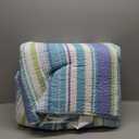 Levtex Home Laida Beach Bedding Set - 3Piece, Blue, Cotton, King Quilt & 2 Shams, Reversible, Coastal Stripe, Tropical Fish