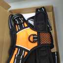 PHOEPET No Pull Dog Harness Medium Reflective Front Clip Vest with Handle,Adjustable 2 Metal Rings 3 Buckles,[Easy to Put on & Take Off](M, Orange)