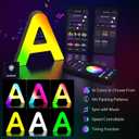 2 x Light Up Letters Marquee Letter - LED Lights Room Decor - Music Sync RGB Color Changing Logo Game Lights for Girls Women Party Birthday Christmas Valentine's Day Wall Desktop Decoration (MRGB-A)