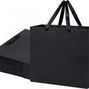 Sdootjewelry Black Gift Bags, 12.5x4.5x11, 100 Pack Heavy Duty Kraft Paper Matte Party Shopping Merchandise Bags