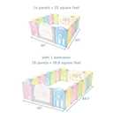 Fortella Cloud Castle Foldable Playpen, Baby Safety Play Yard with Whiteboard and Activity Wall, Indoors or Outdoors (Multicolor 4-Panel Extension)