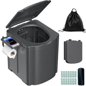 Portable Toilet for Camping, Outdoor Toilet for Camping with Lid, Adult Potty for Car, Easy Clean Portable Camping Toilet, Truck Driver Portable Toilets 440lbs,Grey
