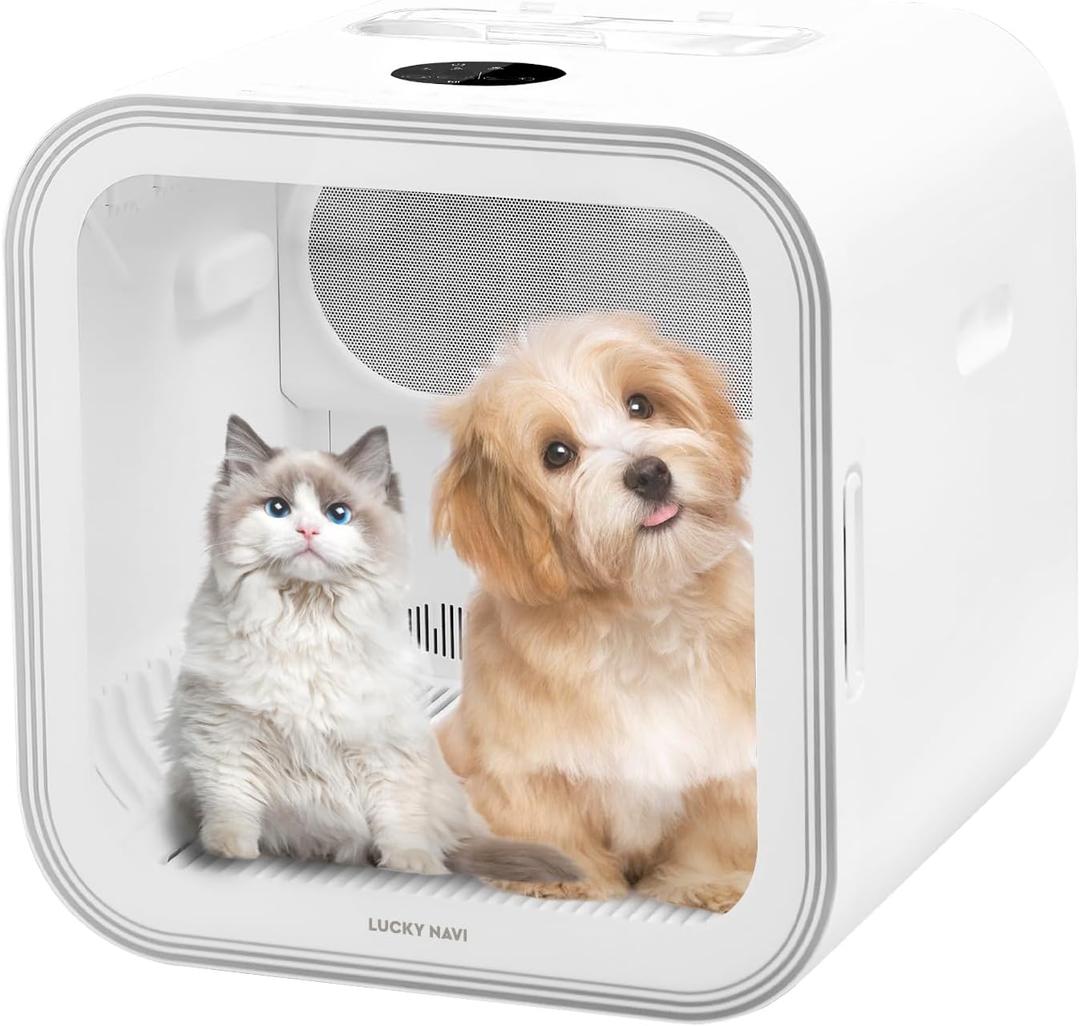 Lucky NAVl Automatic Pet Dryer Box for Cats and Small Dogs, Ultra Quiet 62L Big Capacity Dog Dryer Box, Cat Dryer Cage with Smart Temperature Control, 360" Pet Dryer Box for Pet Grooming（62L）