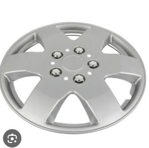 15" 7-Spokes 5085 Style Silver & Black Mould Texture Hubcaps Wheel Covers, 2 Piece