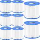 Type D Pool Filter Cartridge Compatible with Summer Waves 350, 400, 600 Pool Filter Type D, Intex, rx600, Summer Waves P57100102, P57000104, Size D Replacement (8 Pack)