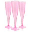 WDF 36 Pack Clear Pink Plastic Champagne Flutes - 7OZ Pink Champagne Flutes Plastic, Champagne Glasses Disposable for Party & Mother's Day