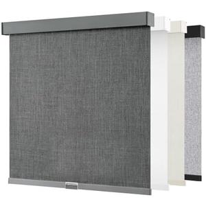 AOSKY Cordless Blackout Roller Shades, 34.5" W x 72" H, Linen Grey | Cordless Free-Stop Design, Built-in Valance, Thermal Insulated Fabric, UV Protection for Home & Office