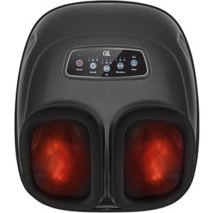 CILI Shiatsu Foot Massager Machine, Electric Heated Feet Massager for Plantar Fasciitis, Kneading Vibration Compression, Detachable Sleeve, Up to Men Size 13, Gifts for Dad Men (Black)