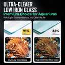 15 Gallon Rimless Aquarium Fish Tank, Ultra-Clear Nano Glass Rectangular Fish Tank L19.6＂×W13＂×H13.8＂ Thickness 6mm Glass Aquarium (L 15 Gallons)