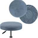 Turquoize 2 Pack Bar Stool Covers Round Stool Covers with Elastic Bands Bar Stool Seat Covers Slipcover Washable Stool Cushion Covers Feature Stretch Thick Fabric, Dia 14"-16", Large, Stone Blue