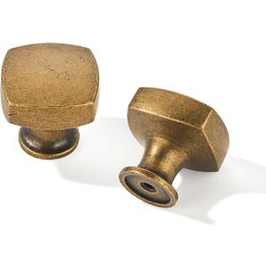 10 Pack Knob Vintage Antique Brass Cabinet knobs,Solid Heavy-Duty Bifold Closet Door Knobs,Hardware Pulls for Kitchens, bathrooms and Dresser Handle