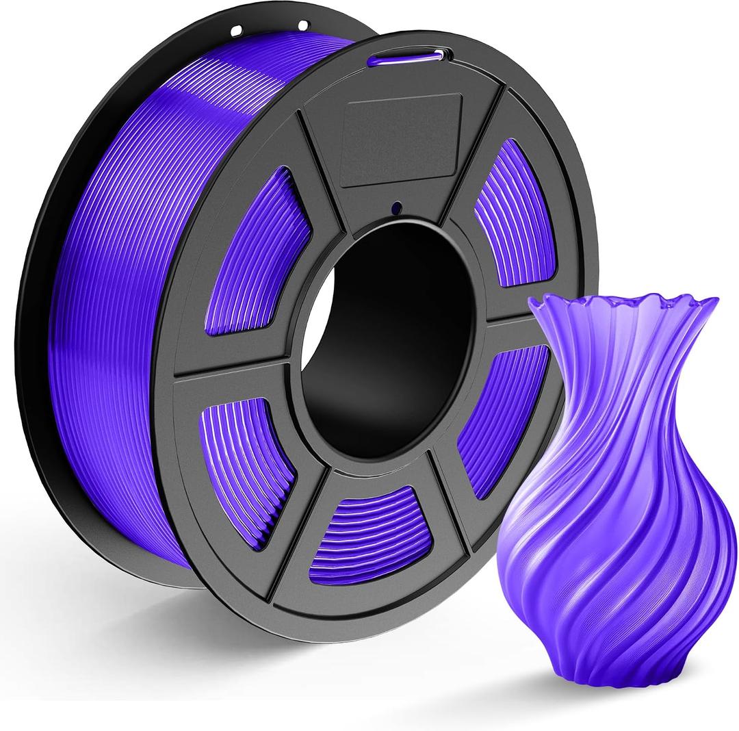 TECBEARS PLA 3D Printer Filament, PLA Filament 1.75mm, Neatly Wound 3D Printing Filament, Dimensional Accuracy +/- 0.02 mm, 1Kg Spool(2.2 lbs), Fits for Most FDM 3D Printers, PLA Transparent Purple