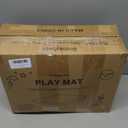 Grobeybees Baby Play Mat Gray - Waterproof & Machine Washable Playpen Mat 50x50, Non-Slip Crawling Mat with Safety Certified Soft Foam for Tummy Time, Fits Most Playpens