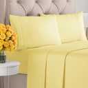 Queen Size 4 Piece Sheet Set - Comfy Breathable & Cooling Bed Sheets Set - Hotel Luxury Bedding for Women, Men, Kids & Teens - Deep Pockets, Easy Secure Fit, Soft and Wrinkle Free - Oeko-Tex - Yellow (40 - Yellow)