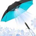 3 In 1 Umbrella With Fan,Portable Misting Fan Umbrella With UV Protection,USB Rechargeable Summer Sunshade for for Outdoor,Beach,BBQ,Fishing,Golfing,Patio,and Festivals