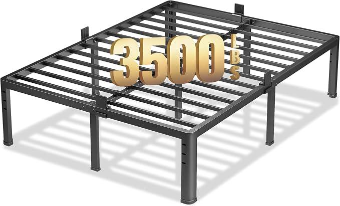 20 Inch King Size Metal Platform Bed Frame with Round Corner Legs
Noise Free, Easy Assembly, Heavy Duty 3500LBS Load Capacity, No Box Spring Needed, 4 Mattress Stoppers, Under-Bed Storage