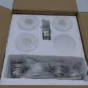 4-Light Brushed Nickel Vanity Lights for Mirror, Bathroom Light Fixtures with Textured Milky White Glass Shade, Modern Kitchen Light Fixtures Wall Sconce Light - E26 Base