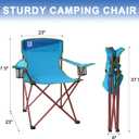 Folding Camping Chair, Lightweight with Dual Cup Holders, 23" W x 23" D x 37" H
