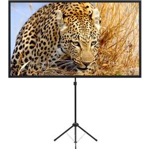 Portable Projector Screen with Stand, Outdoor Movie Screen, 80 Inch 16:9, Light-Weight, Mobile and Compact, Easy Setup and Carrying, Projection Screen with 1.2 Gain Glass Fiber, Idea for Home Cinema.