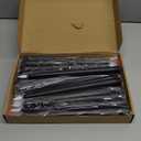 Macarrie 24 Packs Flameless Taper Candles Battery Operated Fake 11 Inch Long Candlelight LED Flameless Candlesticks Flickering Tapered for Christmas Church Prayer New Year Wedding(Black)