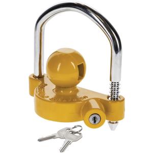 REESE Towpower 72783 Coupler Lock, Adjustable Storage Security, Heavy-Duty Steel, Yellow and Chrome ( Universal Fit)