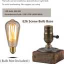 Vintage Table Lamp, Industrial Nightlight Steampunk Desk Lamp with E26 Antique Lamp Holder for Bedroom Living Room Home Art Display Cafe Bar Studio Antique Decor, Push Button(Without Bulb)