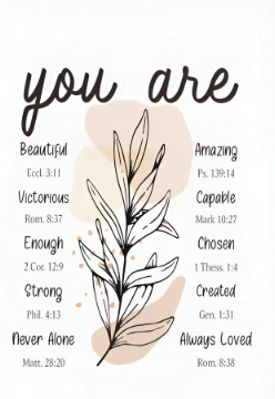 Poecinvi Boho Floral Christian Clipboard Folio with Storage for Office Classroom, You are Bible Verse Affirmations Padfolio with Metal Clip for Nurses Teachers Students Women, 12.4x9.25 in