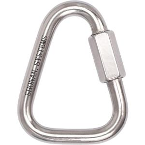 SHONAN Delta Quick Link Large Stainless Steel 4.1 Inch Triangle Chain Links Heavy Duty Triangle Carabiners Marine Grade, 1 Pack, 2517 Lbs Capacity
