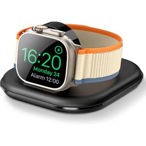 for Apple Watch Magnetic Charging Dock - Fast Magnetic Charger Stand, Compatible with Apple Watch Series 2/3/4/5/6/7/8/9/10/Ultra 1 2, Supports Nightstand Mode, Portable Design for Travel (Black)