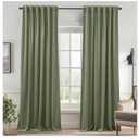 StangH Velvet Curtains 96 Inches Long, Privacy Window Treatment with Back Tab, Vintage Smooth Fabric Energy Efficient Window Panels for Dining Room/Hallway, W52 x L96 inches, Sage Green, 2 Panels