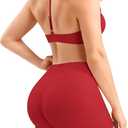 EUYZOU Women Workout Sets 2 Piece Strappy Sports Bra High Waisted Butt Lifting Shorts Seamless Yoga Outfits, Size M