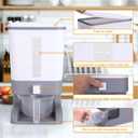 Juome 20-25 Lbs Rice Dispenser with Moisture Absorbing Clay - Large Rice Storage Container with Measuring Cup, Sealed Food Storage Containers with Lids, Rice Holder for Kitchen Pantry Household
