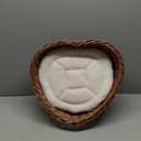 Kate Newborn Photography Props Brown Heart Shaped Rattan Basket Handcrafted Baby Doll Basket Set for Baby Photography Photoshoot with White Pillow and Mat and Stretch Wrap