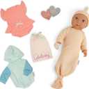 LullaBaby  14-Inch Realistic Baby Doll  Brown Eyes, Fair Skintone & Huggable Soft Body  Boy or Girl Gender Reveal Accessories  Pretend Play 2+ Years Gender Reveal Baby Doll