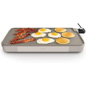 bella 12" x 22" Electric Griddle with EverGood™ Ceramic Nonstick Coating, Removable Temperature Probe, Dishwasher-Safe Drip Tray & Cool Touch Handles, Cook up to 15 Eggs, 1500 Watt, Oatmilk