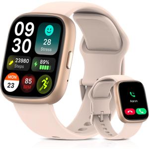 2026 Upgraded Smart Watch Alexa Built-in1.83" HD TouchscreenBT5.3 Call, 100+ Sports Modes & IP68 Waterproof Fitness Tracker 24/7 Heart & Sleep Monitor for Android iOS Men Women (Pink)